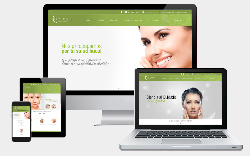 Diseño web y hosting de Clinica Perfection